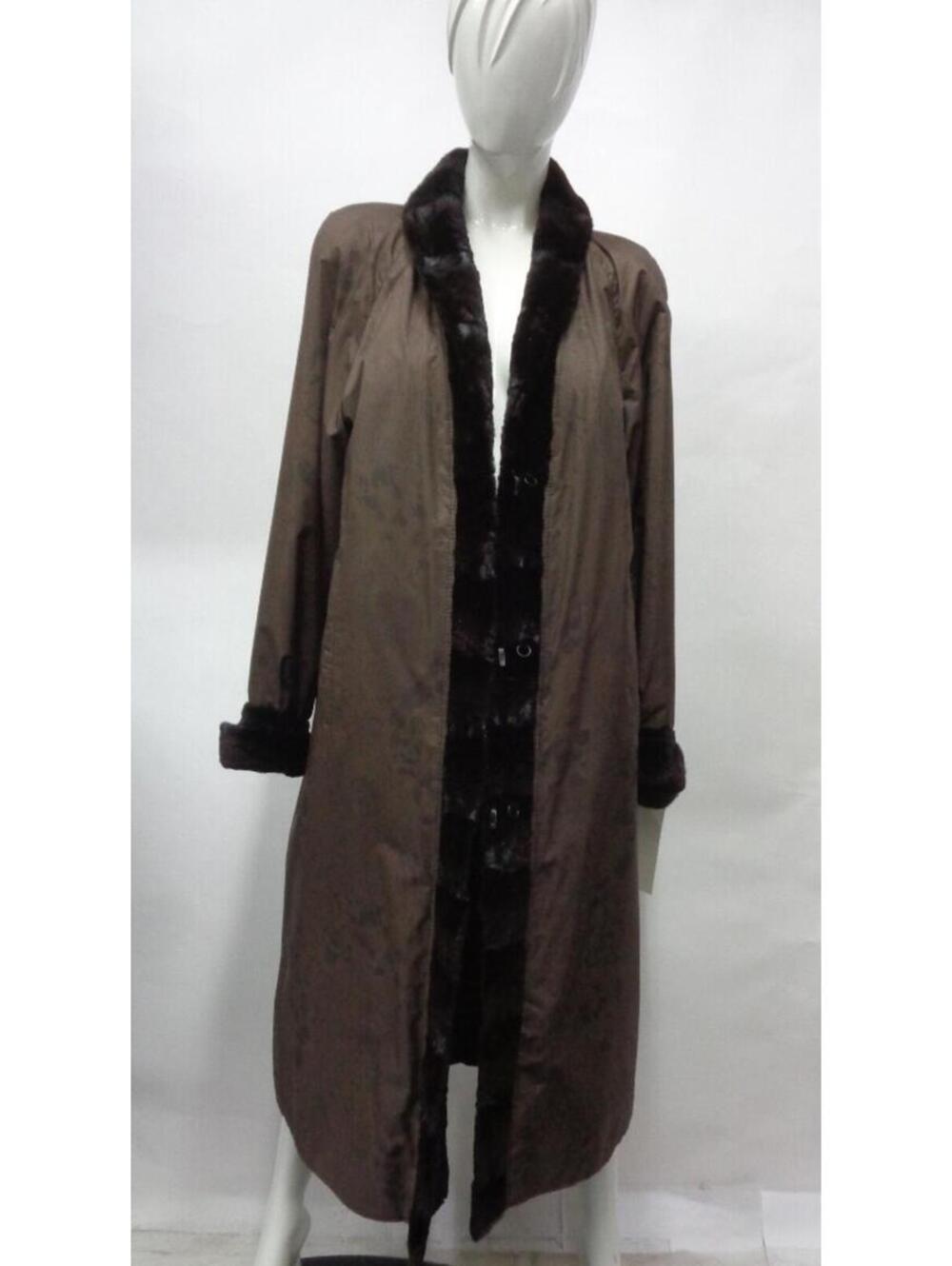 EXCELLENT SHEARED DARK RANCH MINK FUR REVERSIBLE JACKET COAT WOMEN WOMAN SZ 4-6